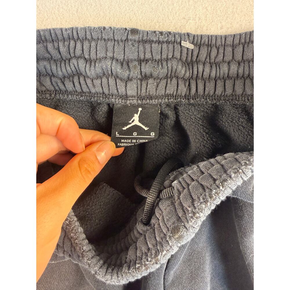 Jordan Sweatpants Mens L Black Tapered Jumpman Fleece Joggers Athletic Lounge - Picture 4 of 5
